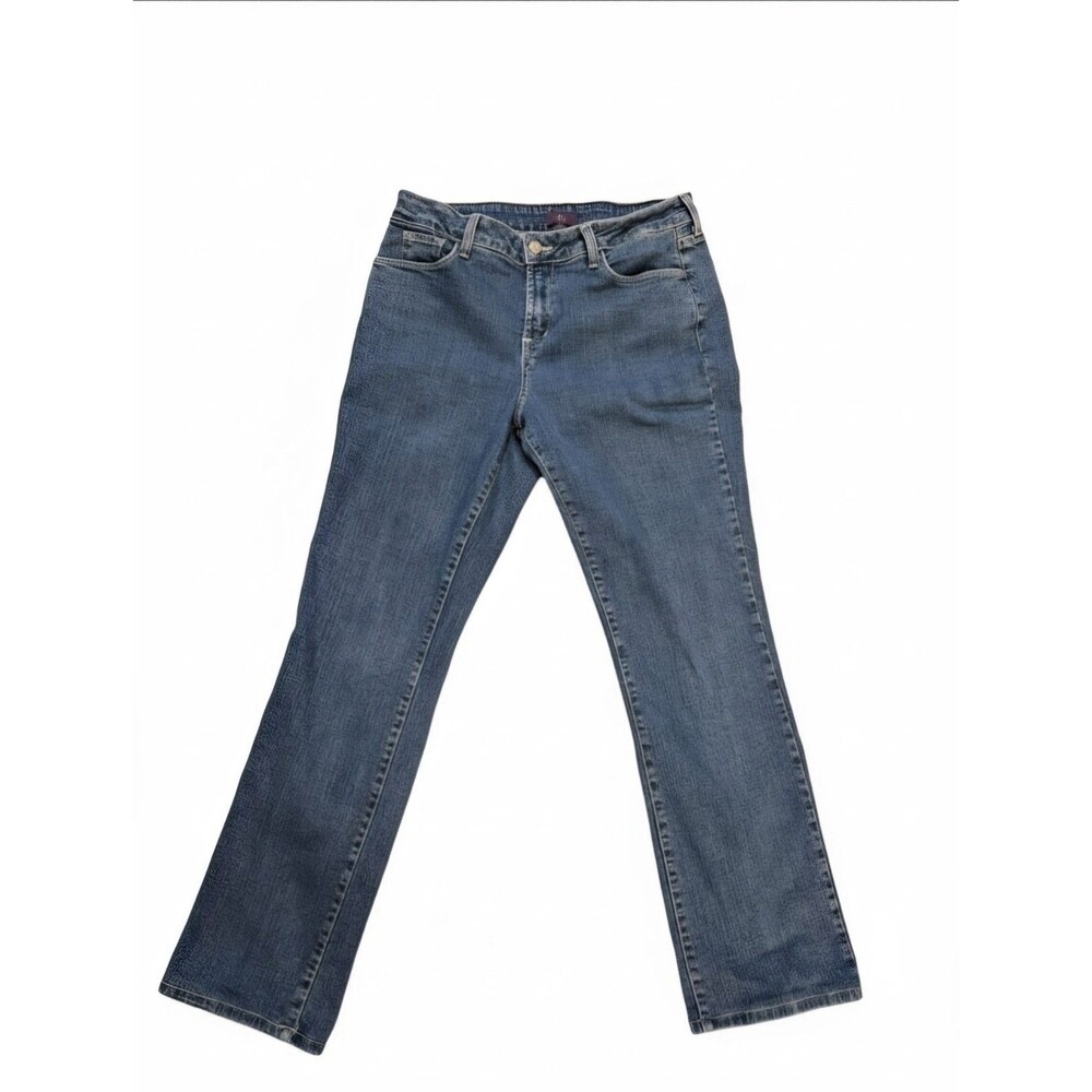 NYDJ Womens Rhinestone Western Pocket Jeans Straight Leg Cowgirl 12 Lift Tuck...